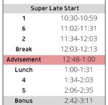 Super Late Start Bell Schedule