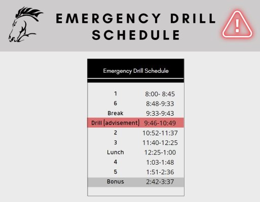 Emergency Drill Bell Schedule