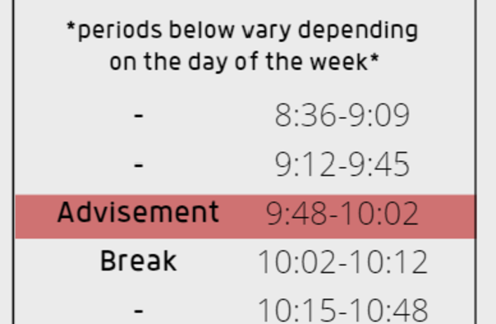 min day bell schedule