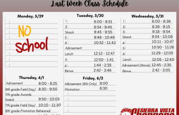 Last Week Schedule