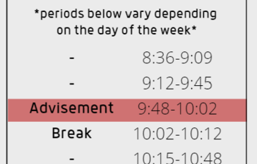 min day bell schedule