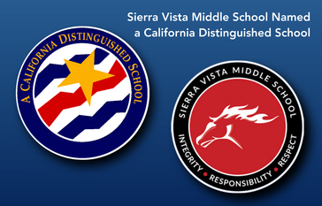 Sierra Vista recognized as a California Distinguished School, with their logo displayed.